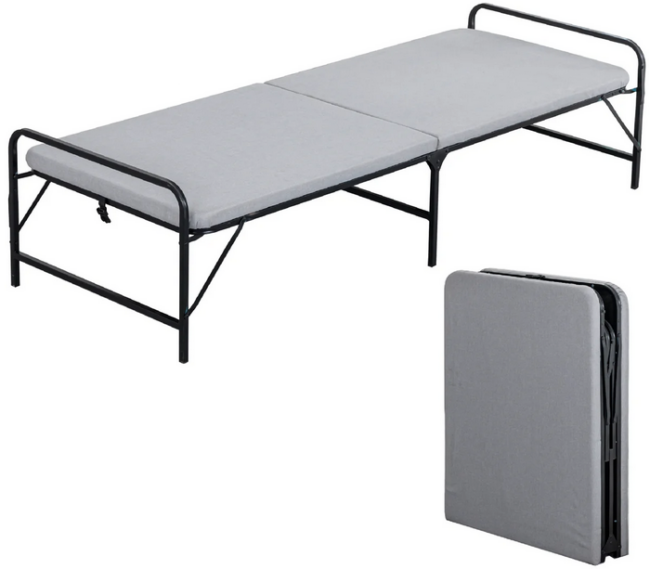 BED-13191 - FOLDING BED w/MATTRESS & STEEL FRAME 28″x75″