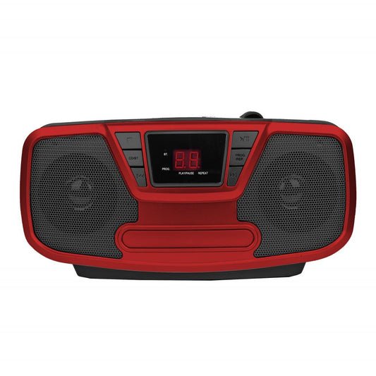 RIPCDB232BTR - CD BOOMBOX WITH BLUETOOTH RED