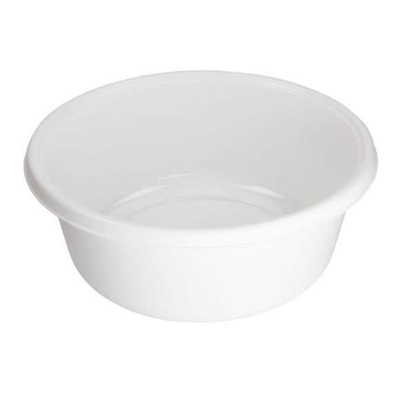 1147 - Round Plastic Wash Basin 9.75in pearl white