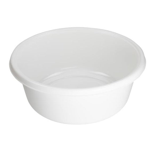 1147 - Round Plastic Wash Basin 9.75in pearl white